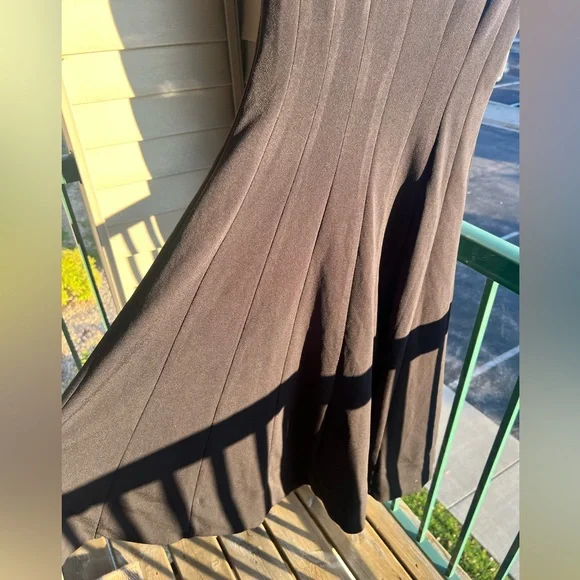 🆕AQUA Midi Dress Classic Office Soft Little Black Dress Bloomingdale’s Office - Picture 8 of 15